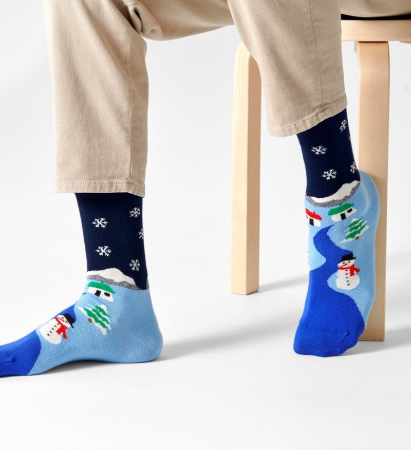 Happy Socks The Little House On The Snowland Socken Unisex Blau | Schweiz 53860VWKJ