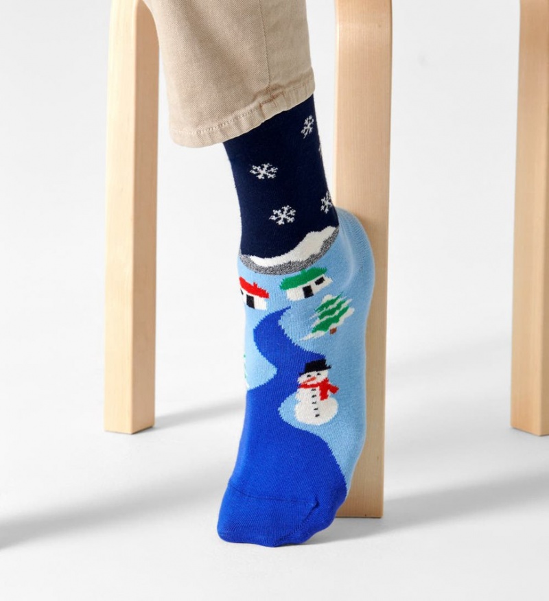 Happy Socks The Little House On The Snowland Socken Unisex Blau | Schweiz 53860VWKJ