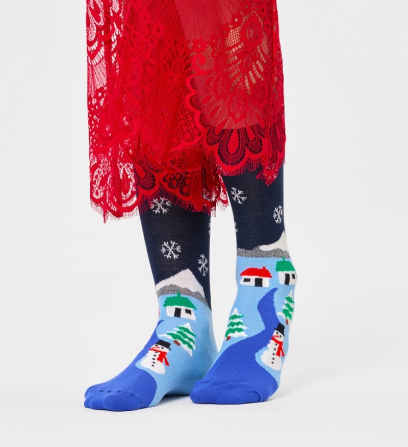 Happy Socks The Little House On The Snowland Socken Unisex Navy | Schweiz 61079LOAR