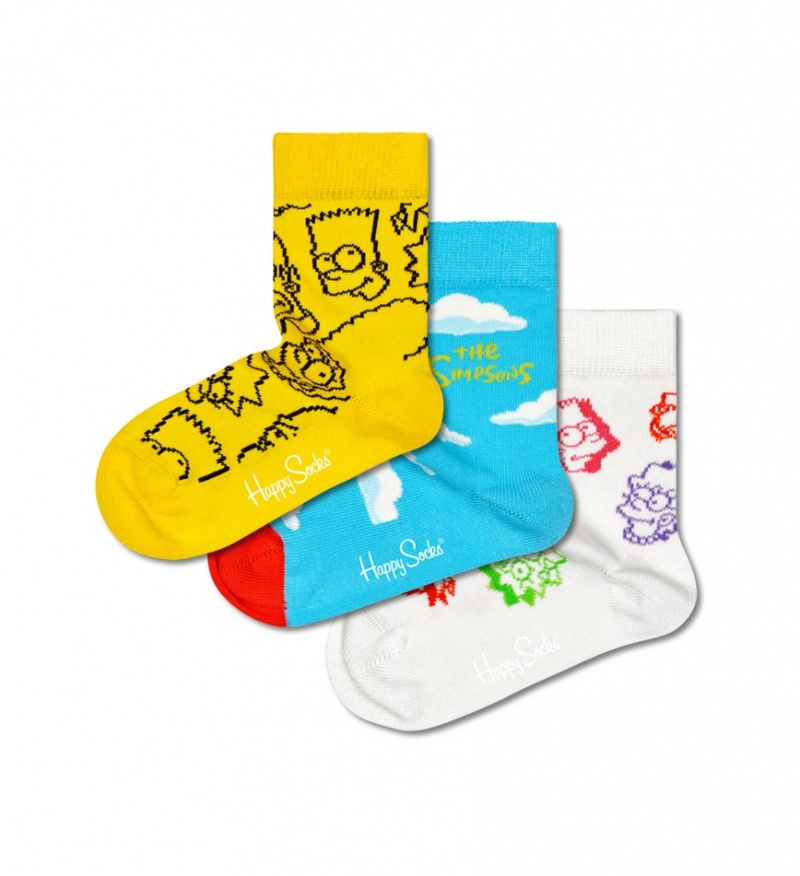 Happy Socks The Simpsons 3-Pack Gift Set Kinder Gelb | Schweiz 94185UDYM