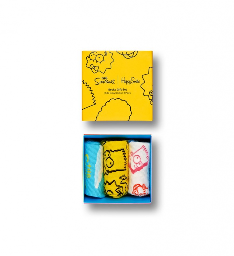 Happy Socks The Simpsons 3-Pack Gift Set Kinder Gelb | Schweiz 94185UDYM