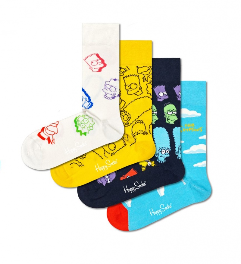 Happy Socks The Simpsons 4-Pack Gift Set Unisex Hellblau | Schweiz 52340IJGW