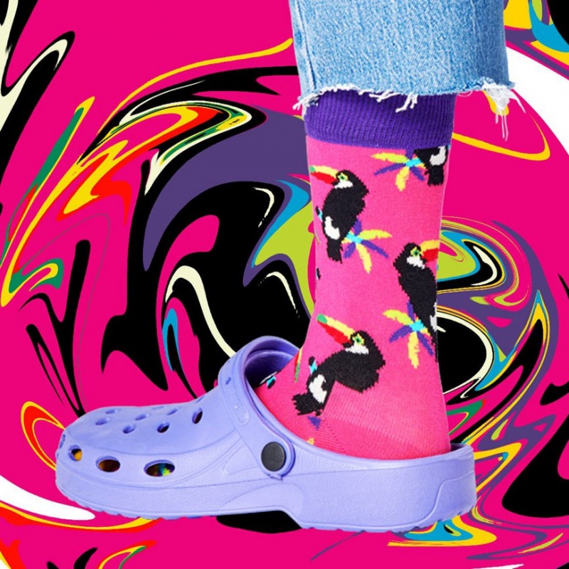 Happy Socks Toucan Socken Unisex Dunkelrosa | Schweiz 18350JOXW