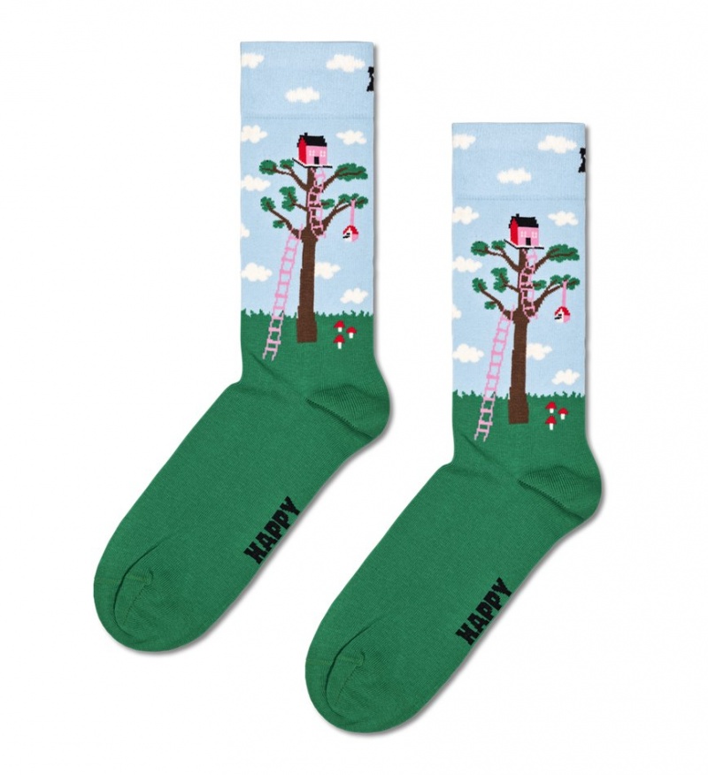 Happy Socks Treehouse Socken Unisex Grün | Schweiz 72519BWSI