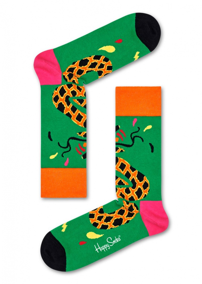 Happy Socks Tropical Snake Socken Unisex Grün | Schweiz 67231BXCY