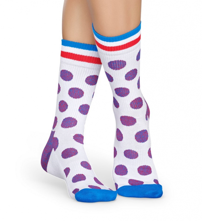 Happy Socks Turn Big Dot Socken Unisex Weiß | Schweiz 64217KSZG