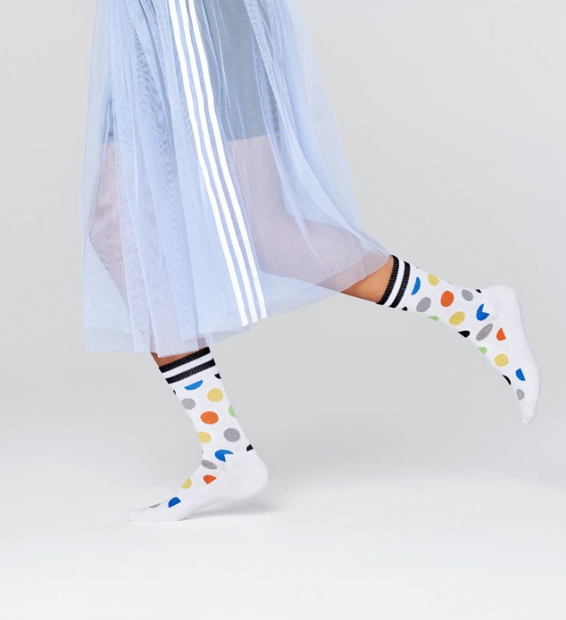 Happy Socks Turn Big Dot Socken Unisex Weiß | Schweiz 05248AMVS