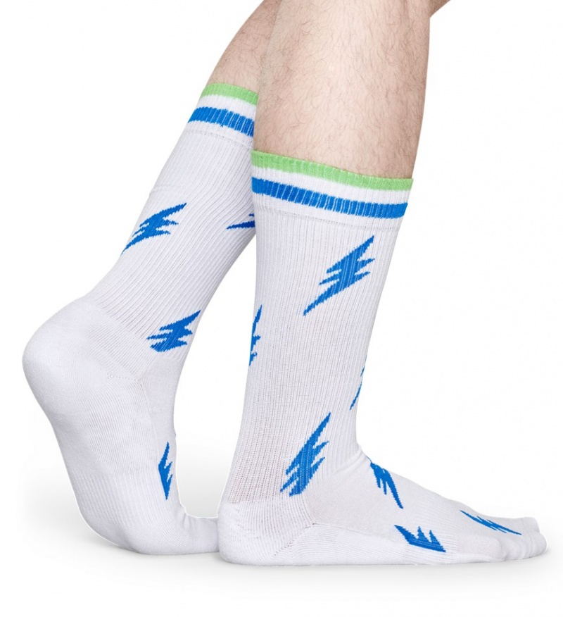 Happy Socks Turn Flash Socken Unisex Weiß | Schweiz 90148RQTP