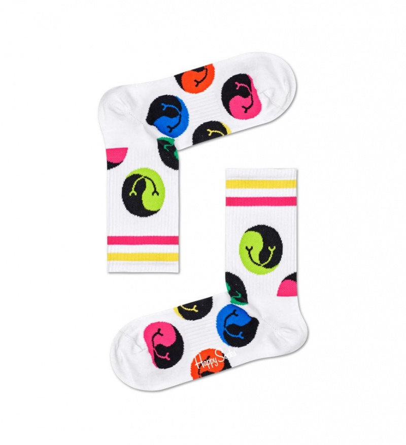 Happy Socks Turn Jumbo Dot 3/4 Crew Socken Unisex Weiß | Schweiz 73150OFCV