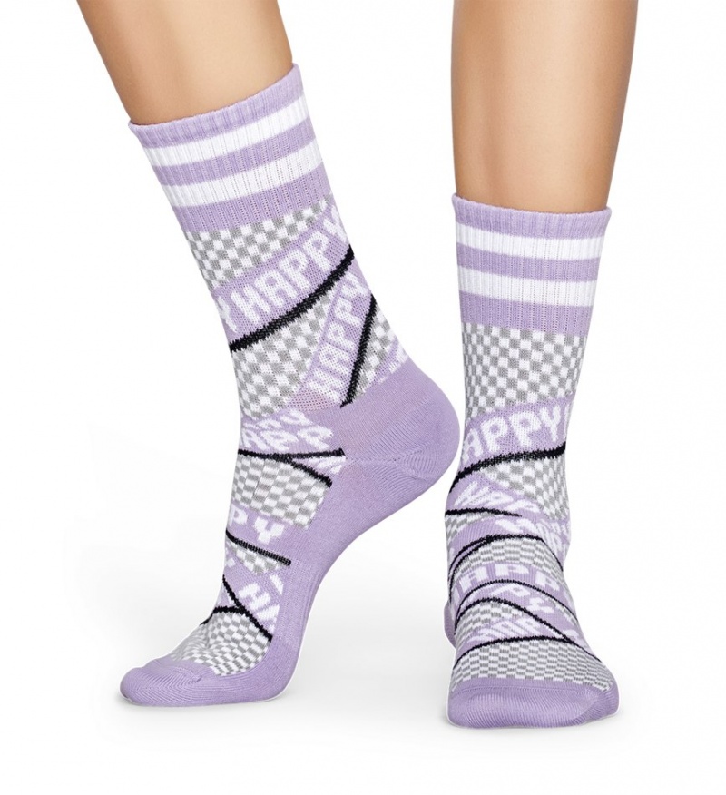 Happy Socks Turn Ribbon Mid High Socken Unisex Lila | Schweiz 69380GHLJ