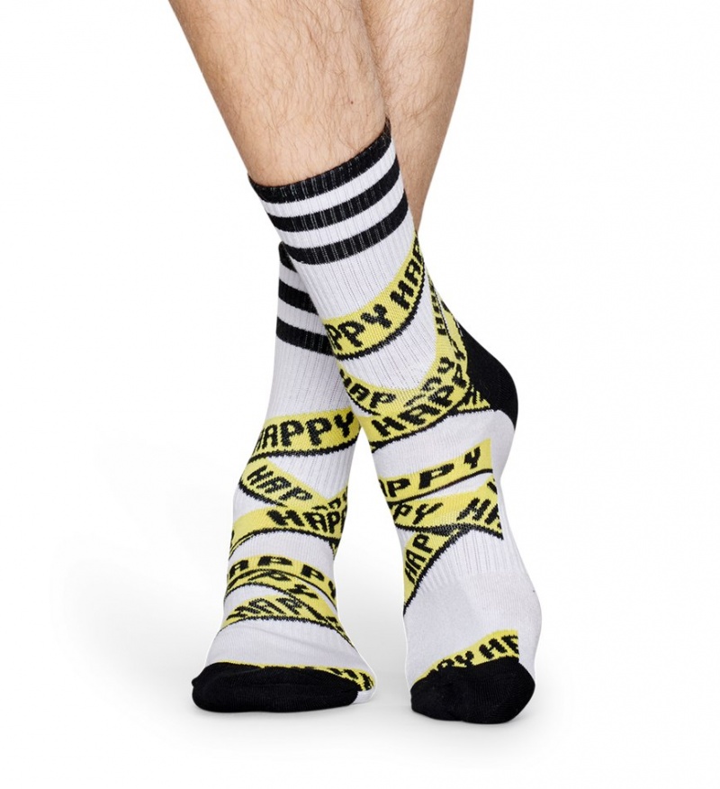 Happy Socks Turn Ribbon Mid High Socken Unisex Weiß | Schweiz 41352WXKT