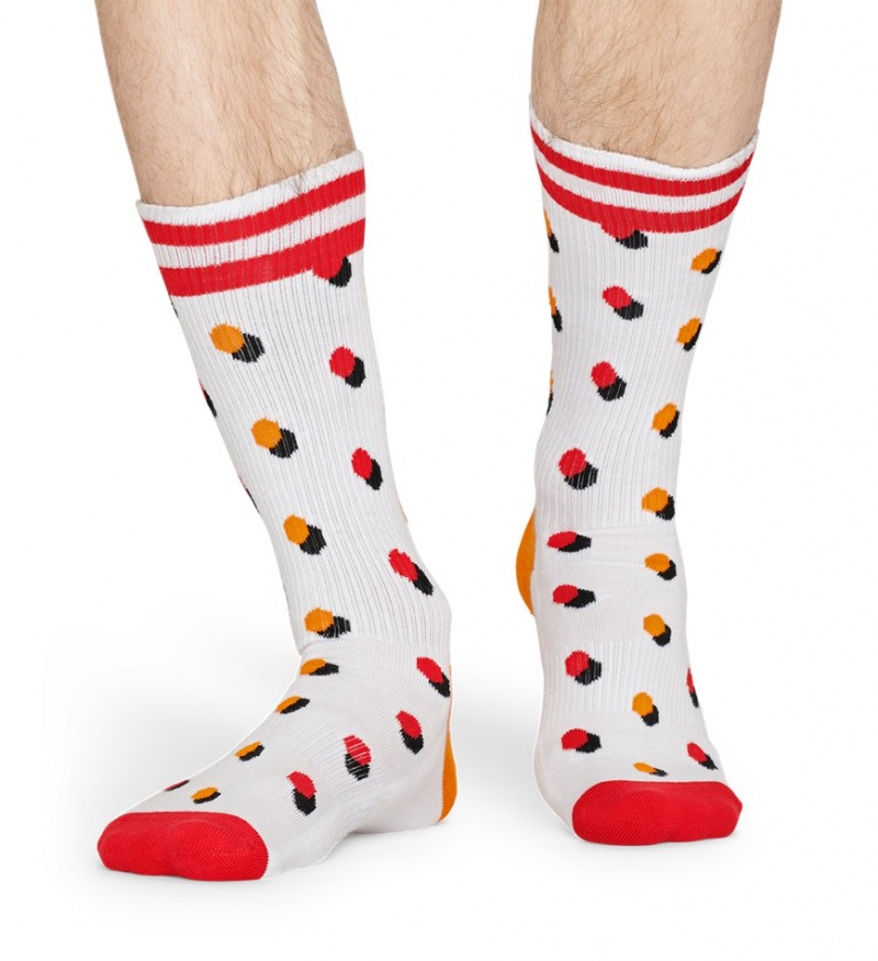 Happy Socks Turn Shadow Dot Socken Unisex Weiß | Schweiz 48021KFSD