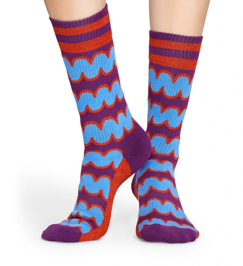 Happy Socks Turn Squiggly Socken Unisex Dunkellila | Schweiz 16750NGKC