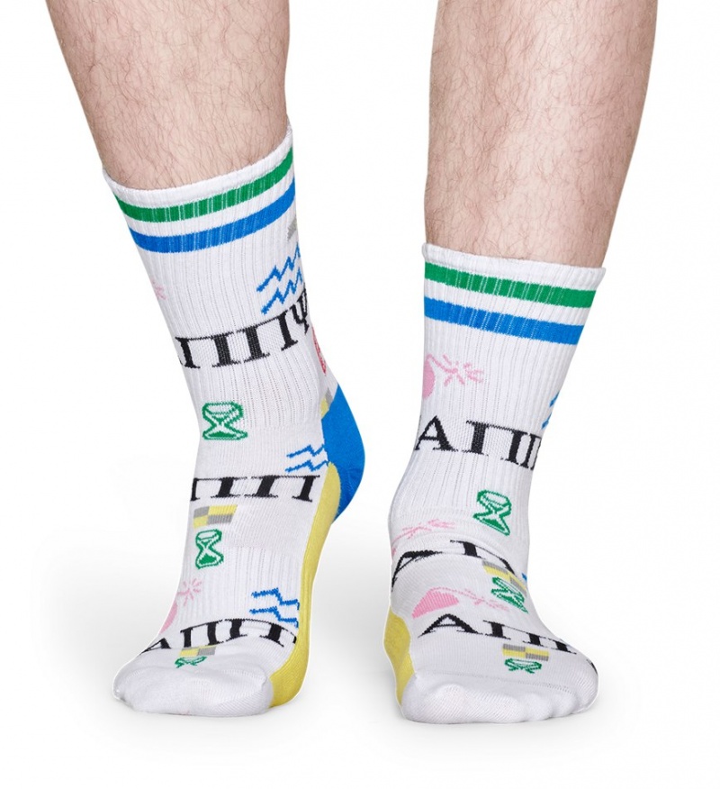 Happy Socks Turn Wingdings Mid High Socken Unisex Weiß | Schweiz 05143YNJP