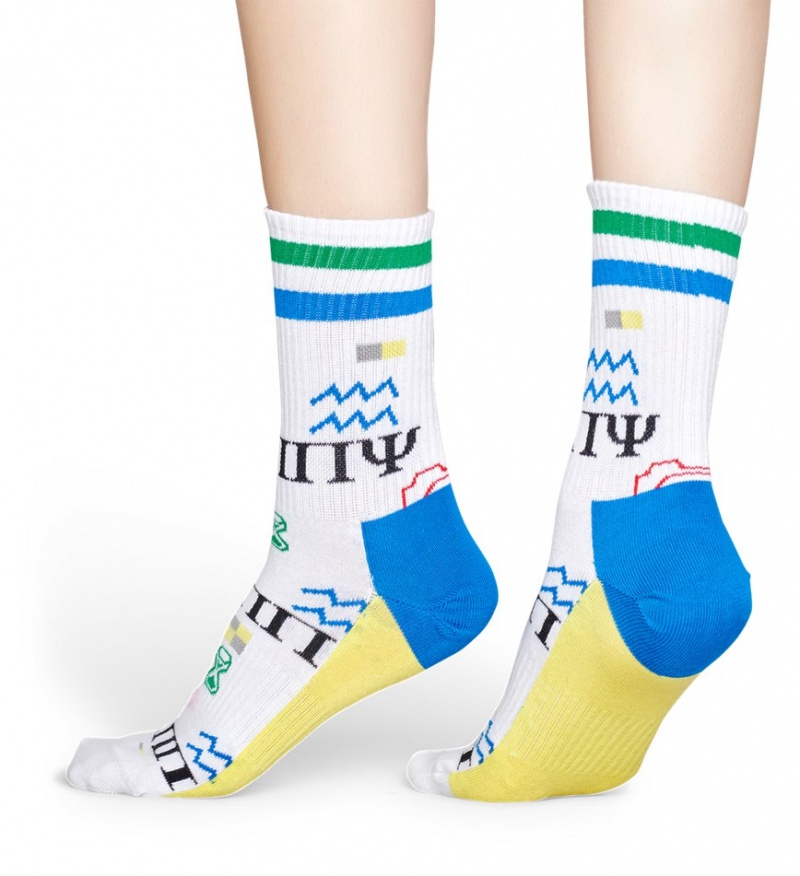 Happy Socks Turn Wingdings Mid High Socken Unisex Weiß | Schweiz 05143YNJP