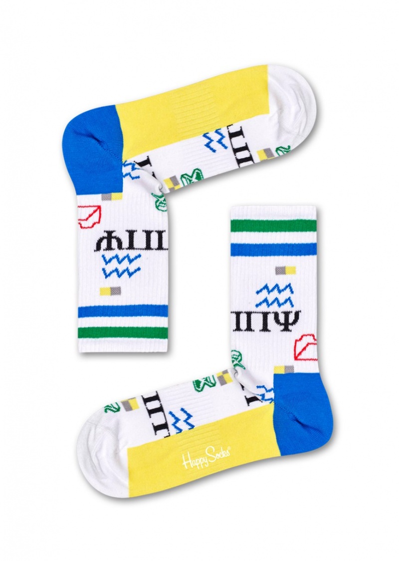 Happy Socks Turn Wingdings Mid High Socken Unisex Weiß | Schweiz 05143YNJP