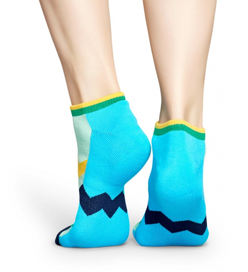 Happy Socks Turn Zig Stripe Low Socken Unisex Blau | Schweiz 85642LNJR