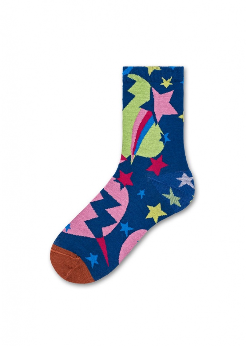 Happy Socks Viola Ankle Socken Unisex Blau | Schweiz 39670IBWE