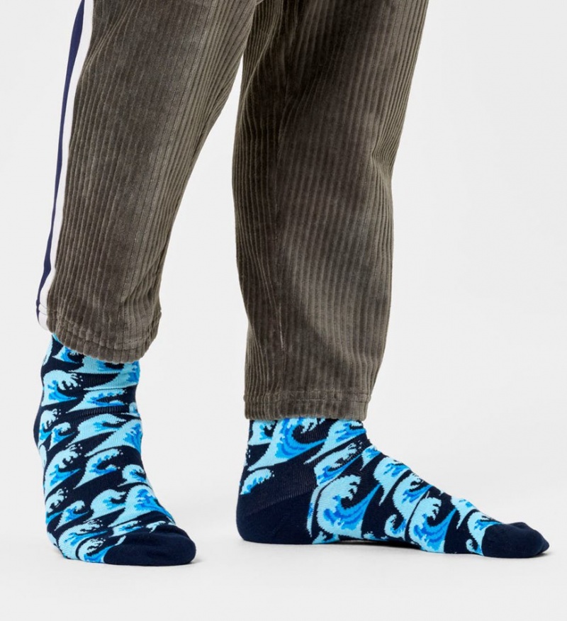 Happy Socks Waves Socken Unisex Navy | Schweiz 49102DJGW