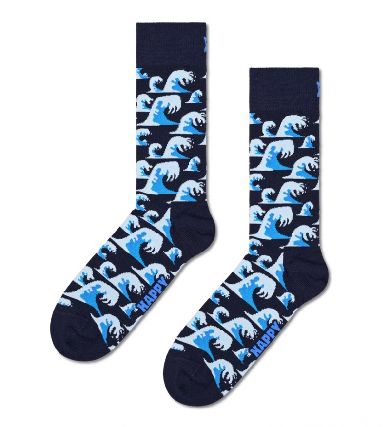 Happy Socks Waves Socken Unisex Navy | Schweiz 49102DJGW