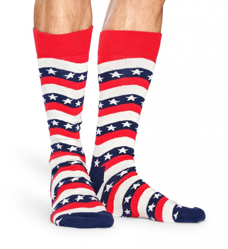 Happy Socks Wavy Stripe Socken Unisex Navy | Schweiz 86715YXRC