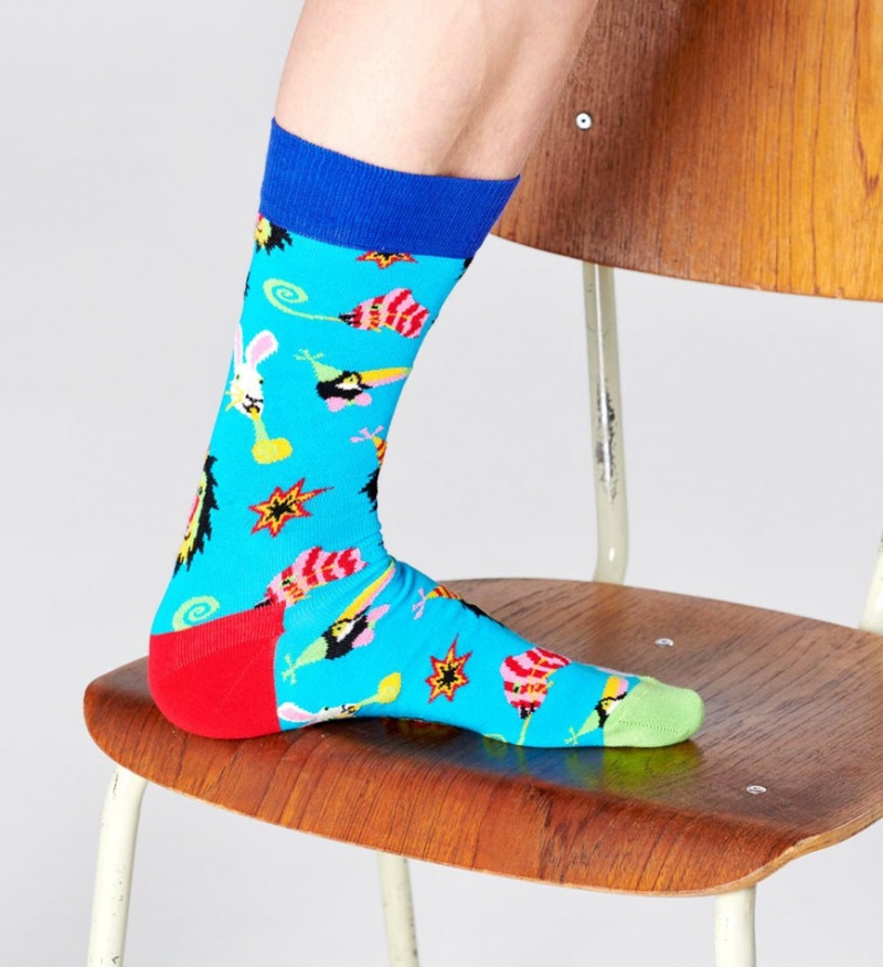 Happy Socks Wild Party Socken Unisex Hellblau | Schweiz 40768TPIU