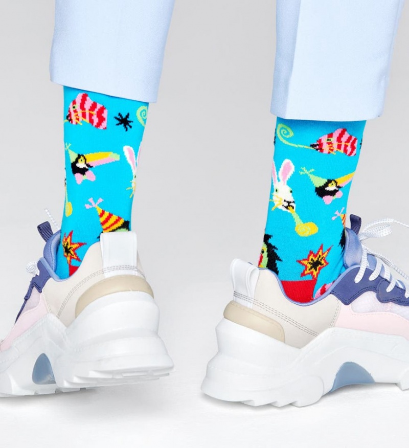 Happy Socks Wild Party Socken Unisex Hellblau | Schweiz 40768TPIU