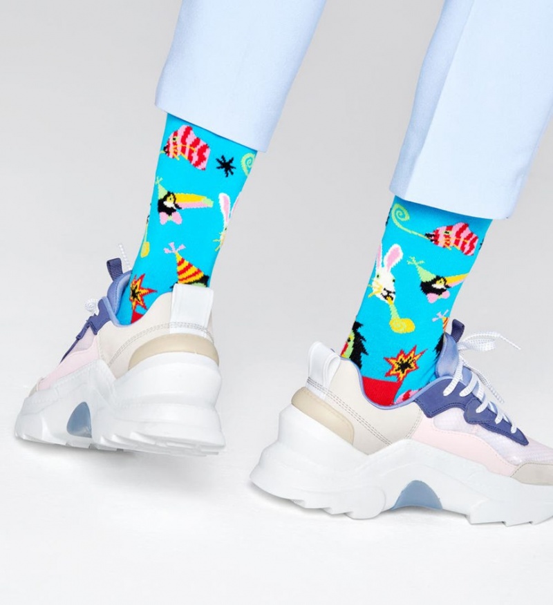 Happy Socks Wild Party Socken Unisex Hellblau | Schweiz 40768TPIU