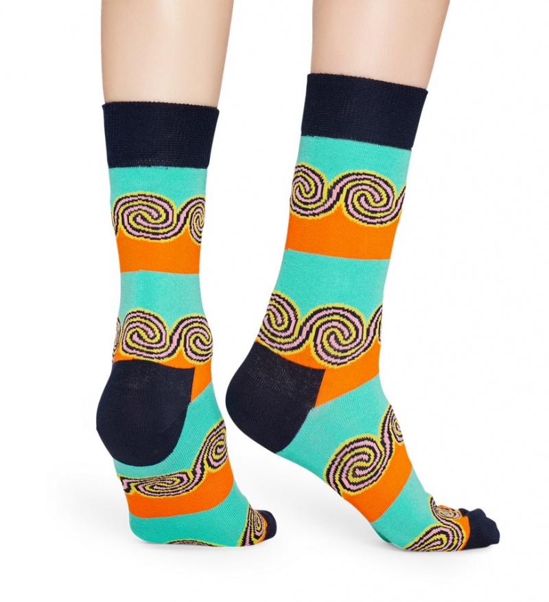 Happy Socks Windy Stripe Socken Unisex Navy | Schweiz 67980JTOL