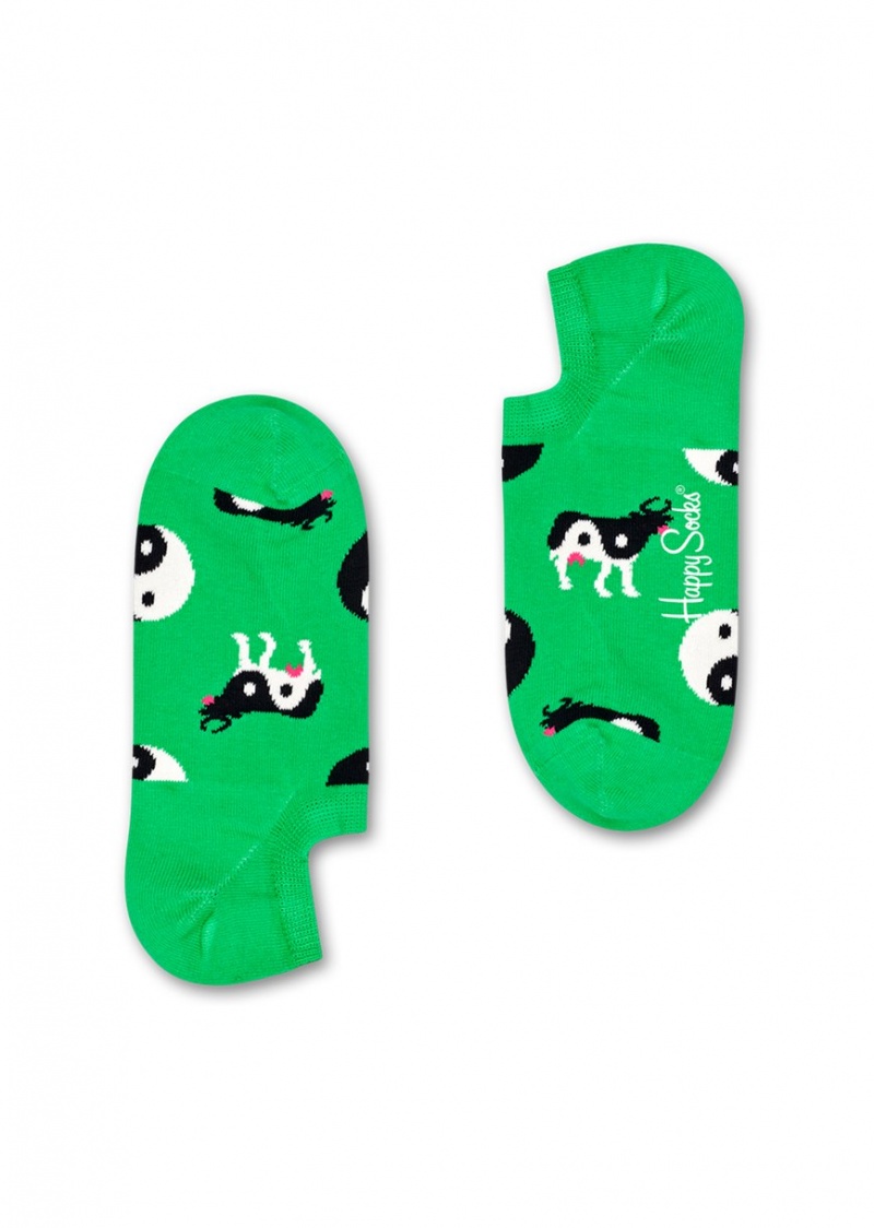 Happy Socks Yin Yang Cow Sneaker Liner Socken Unisex Grün | Schweiz 14690VMOG