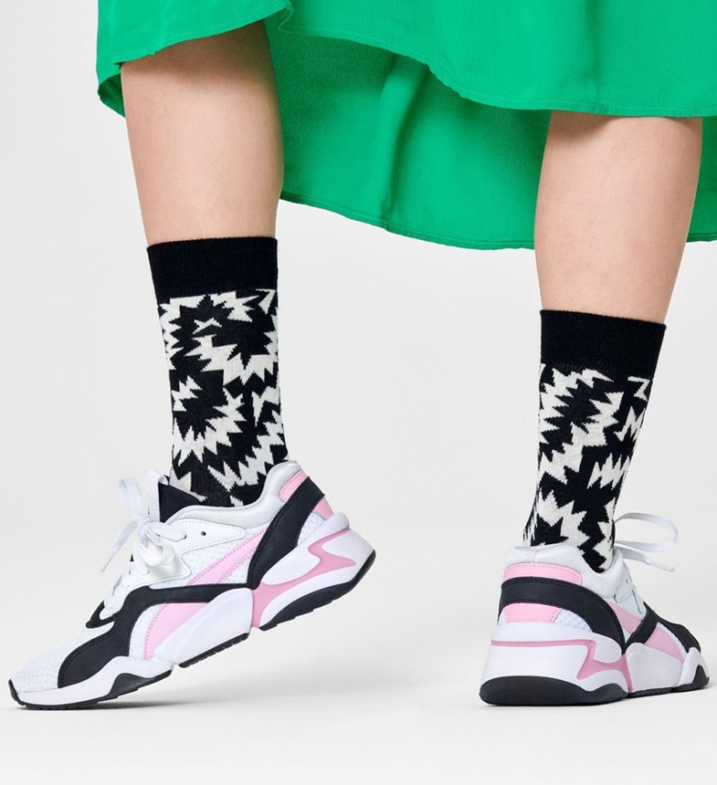 Happy Socks Zigzag Socken Unisex Schwarz | Schweiz 48310RHNT