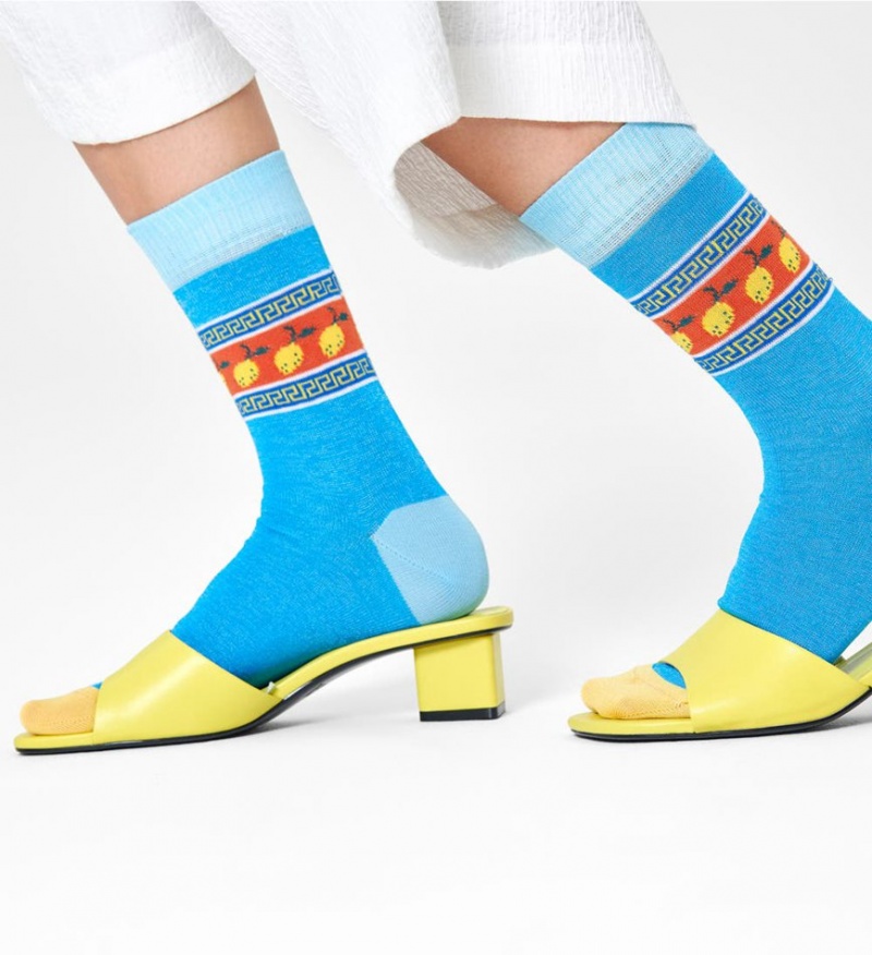 Happy Socks Zoe Crew Socken Unisex Blau | Schweiz 61703HDZG